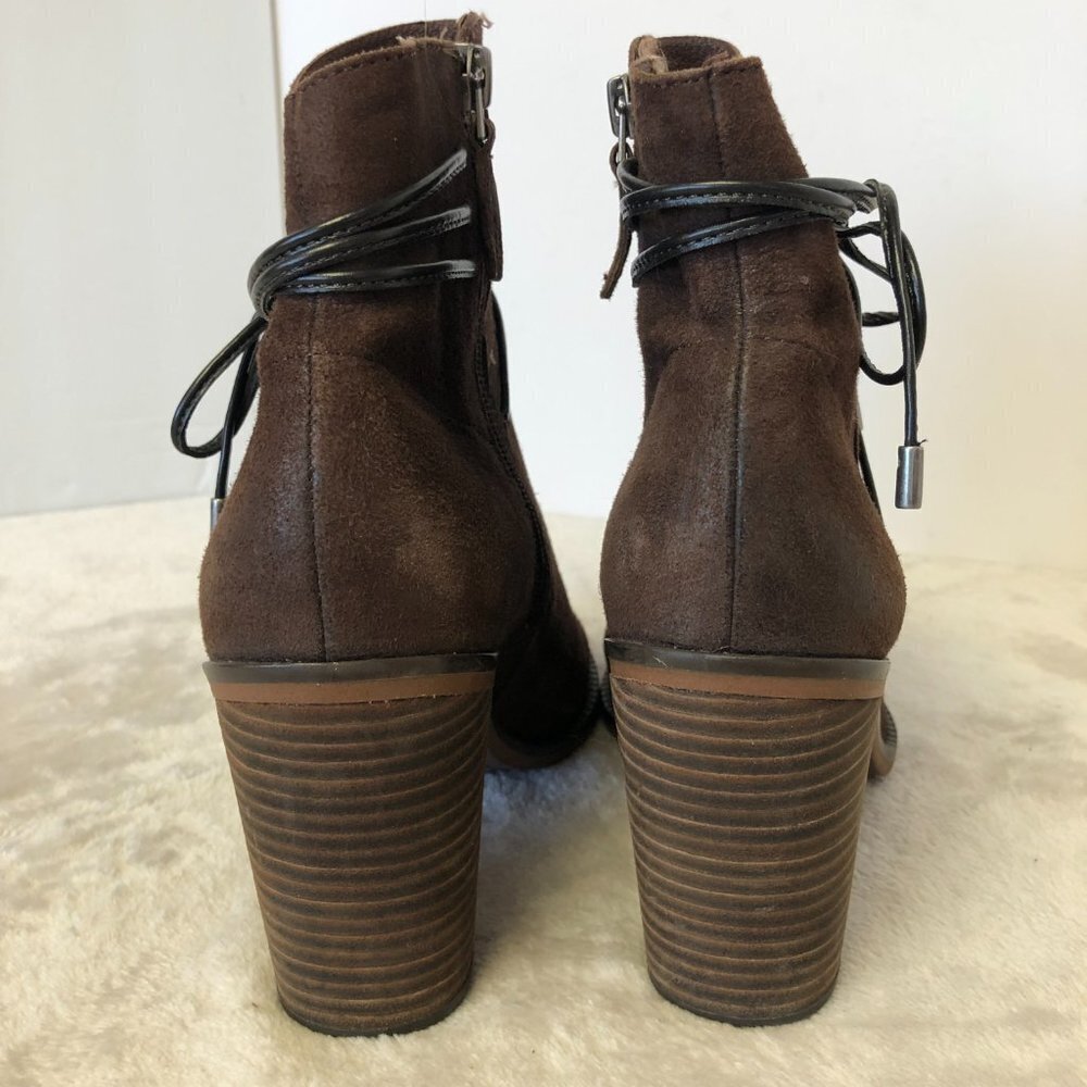 FRANCO SARTO Edaline Brown Ankle Booties Size 7 - Picture 4 of 12